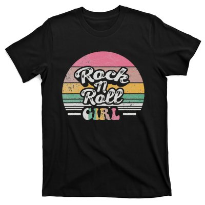 Vintage Retro Rock N Roll Girl T-Shirt