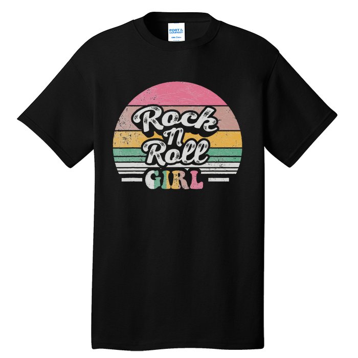 Vintage Retro Rock N Roll Girl Tall T-Shirt