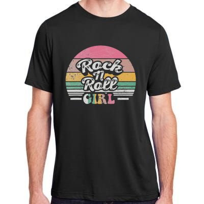 Vintage Retro Rock N Roll Girl Adult ChromaSoft Performance T-Shirt