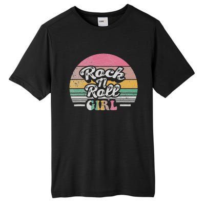 Vintage Retro Rock N Roll Girl Tall Fusion ChromaSoft Performance T-Shirt