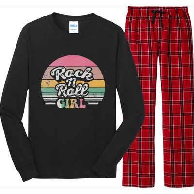 Vintage Retro Rock N Roll Girl Long Sleeve Pajama Set