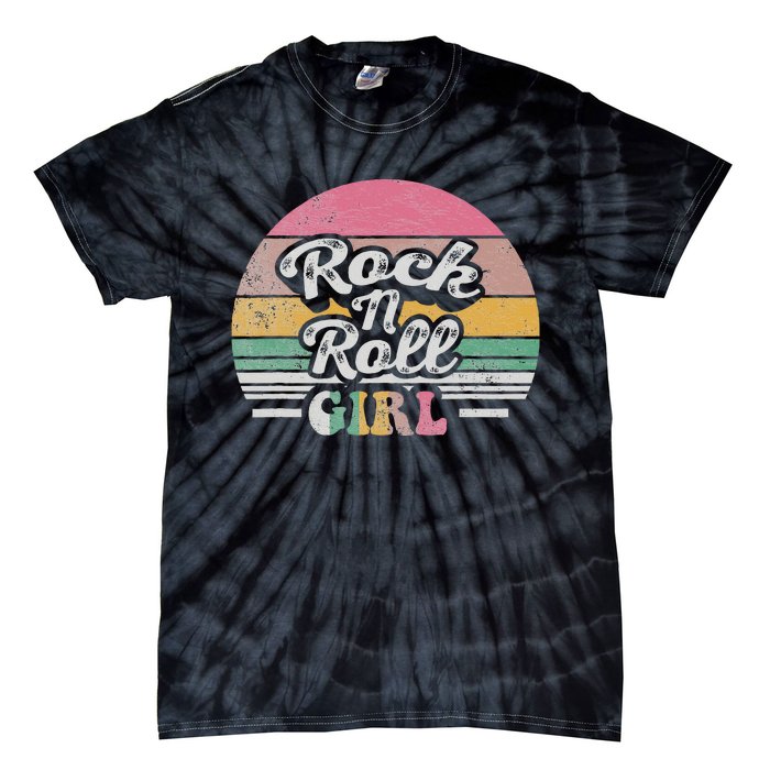 Vintage Retro Rock N Roll Girl Tie-Dye T-Shirt