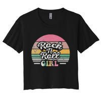 Vintage Retro Rock N Roll Girl Women's Crop Top Tee