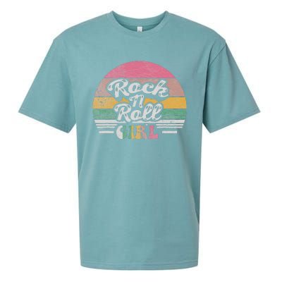 Vintage Retro Rock N Roll Girl Sueded Cloud Jersey T-Shirt