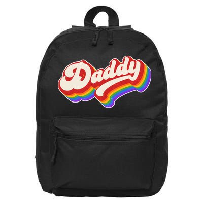Vintage Retro Rainbow Daddy 16 in Basic Backpack