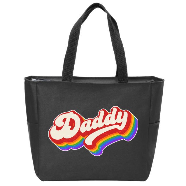 Vintage Retro Rainbow Daddy Zip Tote Bag