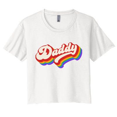 Vintage Retro Rainbow Daddy Women's Crop Top Tee