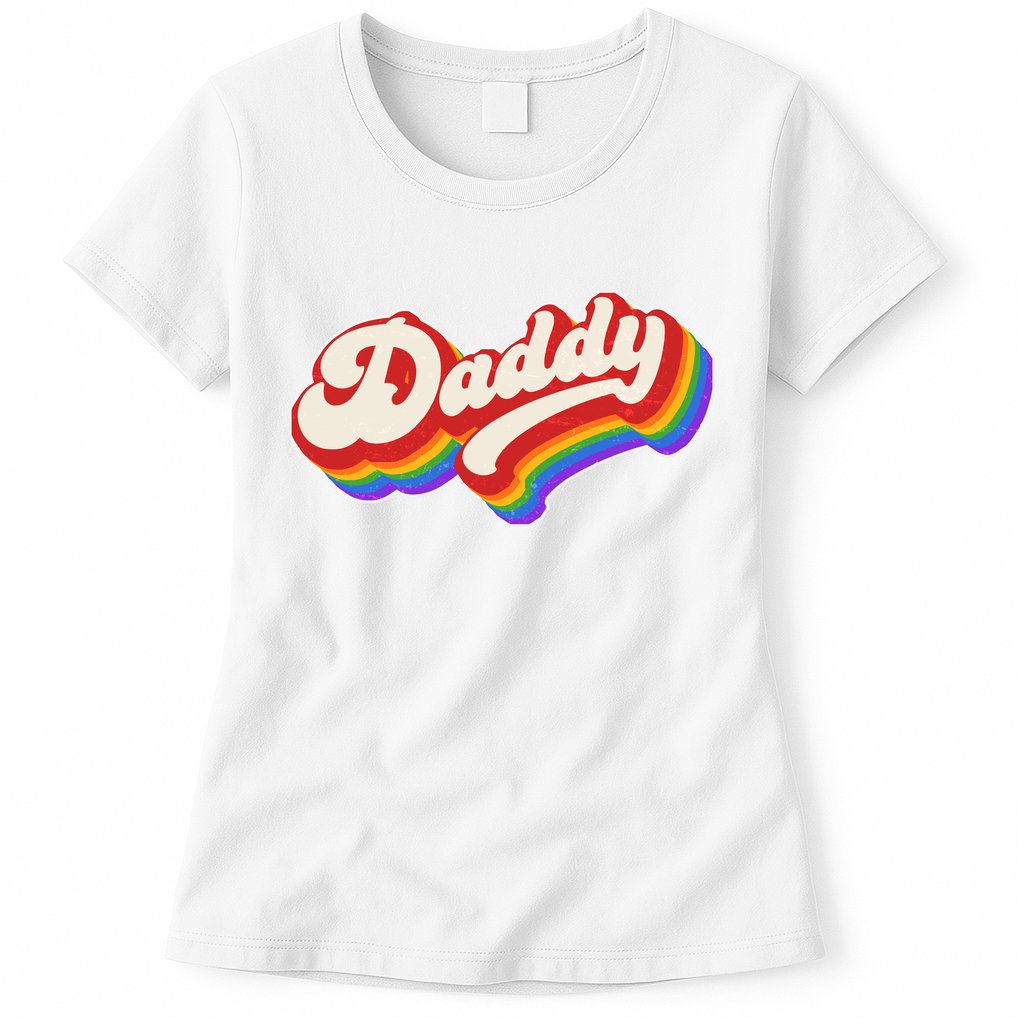 Vintage Retro Rainbow Daddy Womens T-Shirt