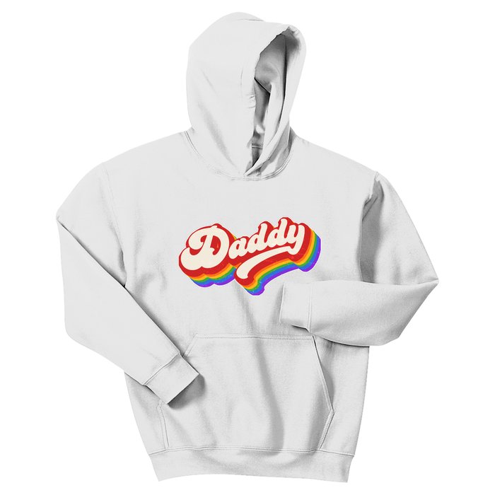 Vintage Retro Rainbow Daddy Kids Hoodie