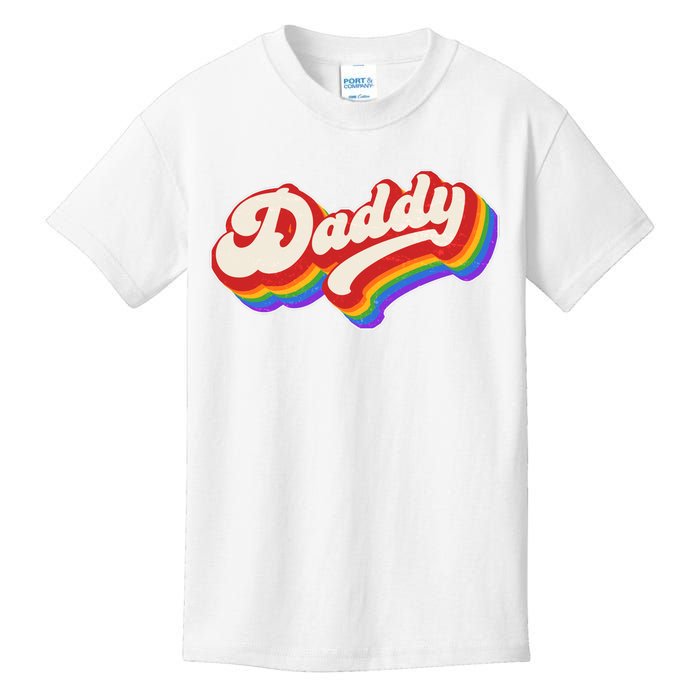 Vintage Retro Rainbow Daddy Kids T-Shirt