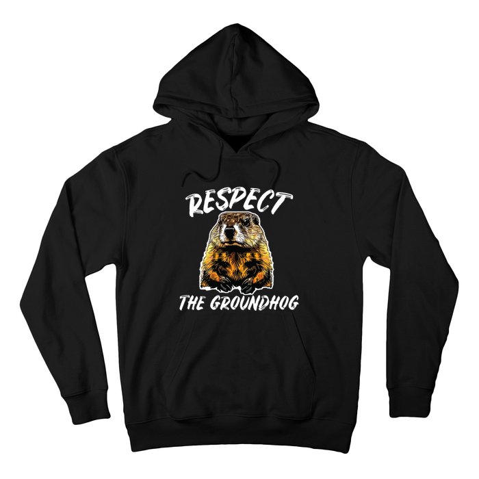 Vintage Retro Respect The Groundhog Holiday Hoodie