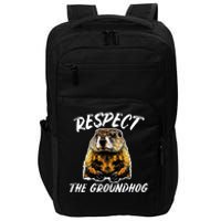 Vintage Retro Respect The Groundhog Holiday Impact Tech Backpack