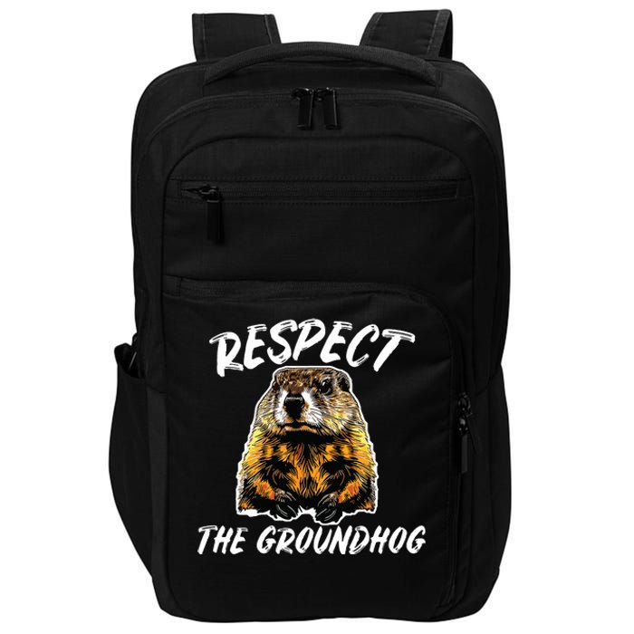 Vintage Retro Respect The Groundhog Holiday Impact Tech Backpack