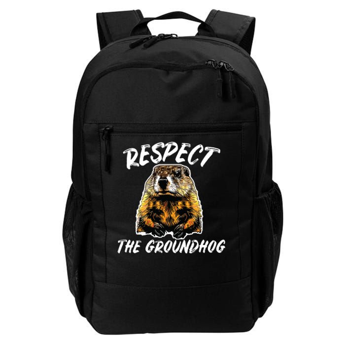 Vintage Retro Respect The Groundhog Holiday Daily Commute Backpack