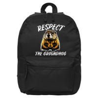 Vintage Retro Respect The Groundhog Holiday 16 in Basic Backpack