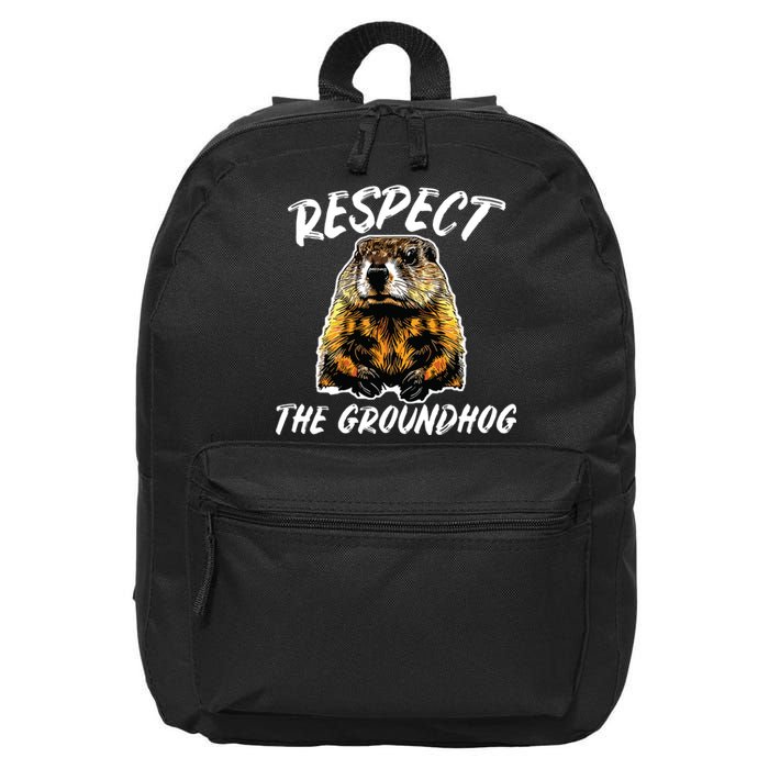 Vintage Retro Respect The Groundhog Holiday 16 in Basic Backpack