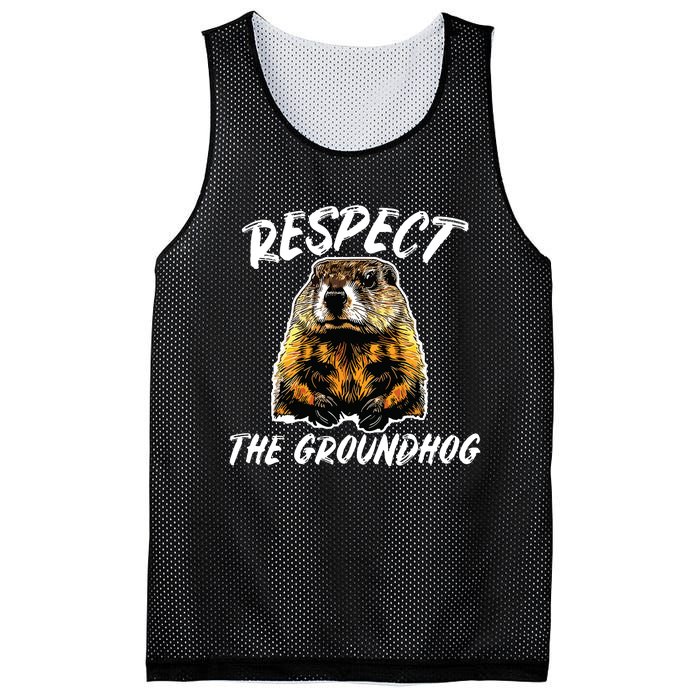 Vintage Retro Respect The Groundhog Holiday Mesh Reversible Basketball Jersey Tank