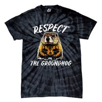 Vintage Retro Respect The Groundhog Holiday Tie-Dye T-Shirt