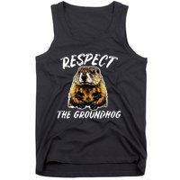 Vintage Retro Respect The Groundhog Holiday Tank Top