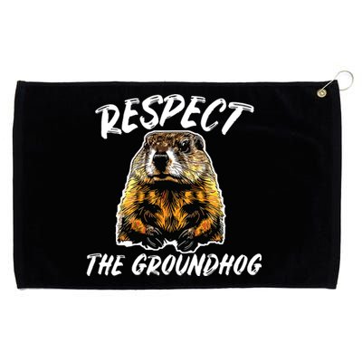 Vintage Retro Respect The Groundhog Holiday Grommeted Golf Towel