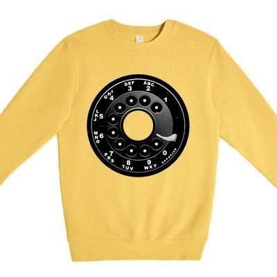 Vintage Retro Rotary Phone Dial Premium Crewneck Sweatshirt