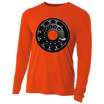 Vintage Retro Rotary Phone Dial Cooling Performance Long Sleeve Crew