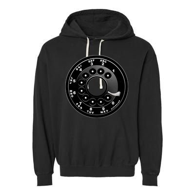 Vintage Retro Rotary Phone Dial Garment-Dyed Fleece Hoodie