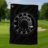 Vintage Retro Rotary Phone Dial Golf Towel