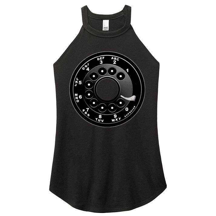 Vintage Retro Rotary Phone Dial Women's Perfect Tri Rocker Tank