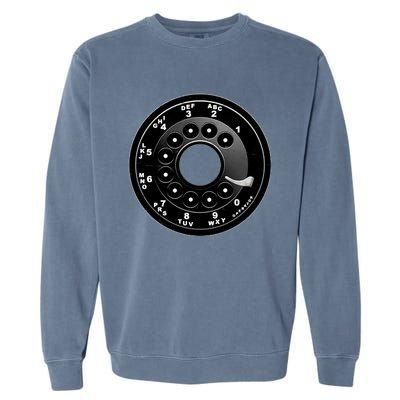 Vintage Retro Rotary Phone Dial Garment-Dyed Sweatshirt