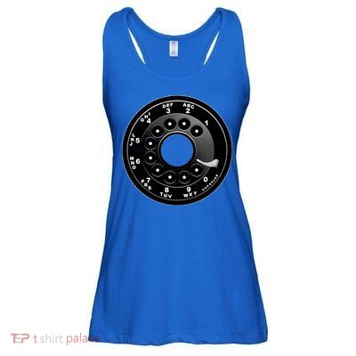 Vintage Retro Rotary Phone Dial Ladies Essential Flowy Tank