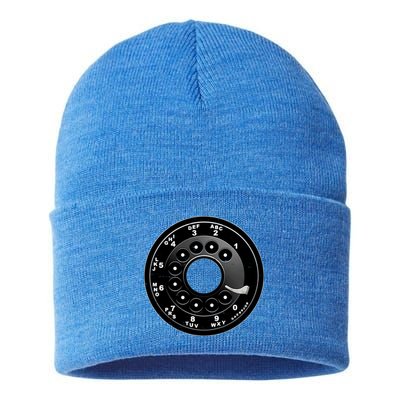 Vintage Retro Rotary Phone Dial Sustainable Knit Beanie