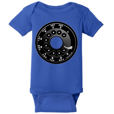 Vintage Retro Rotary Phone Dial Baby Bodysuit