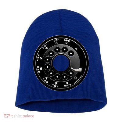 Vintage Retro Rotary Phone Dial Short Acrylic Beanie