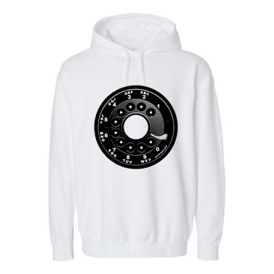 Vintage Retro Rotary Phone Dial Garment-Dyed Fleece Hoodie