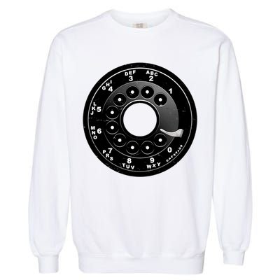 Vintage Retro Rotary Phone Dial Garment-Dyed Sweatshirt
