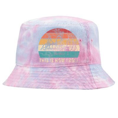 Vintage Retro Roller Coaster Amusement Park Tie-Dyed Bucket Hat