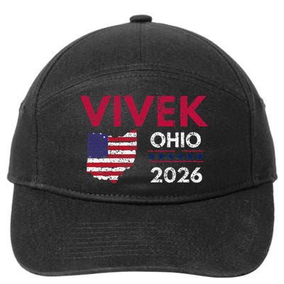 Vivek Ramaswamy Retro Grunge Vivek Governor Of Ohio 2026 7-Panel Snapback Hat