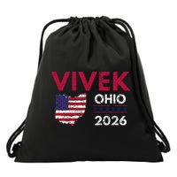 Vivek Ramaswamy Retro Grunge Vivek Governor Of Ohio 2026 Drawstring Bag