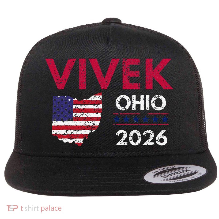 Vivek Ramaswamy Retro Grunge Vivek Governor Of Ohio 2026 Flatbill Hat