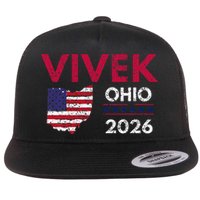 Vivek Ramaswamy Retro Grunge Vivek Governor Of Ohio 2026 Flat Bill Trucker Hat