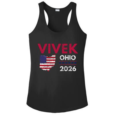 Vivek Ramaswamy Retro Grunge Vivek Governor Of Ohio 2026 Ladies PosiCharge Competitor Racerback Tank