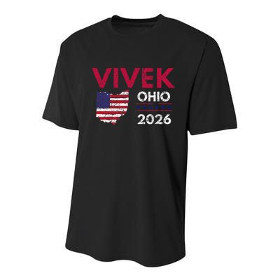 Vivek Ramaswamy Retro Grunge Vivek Governor Of Ohio 2026 Youth Performance Sprint T-Shirt