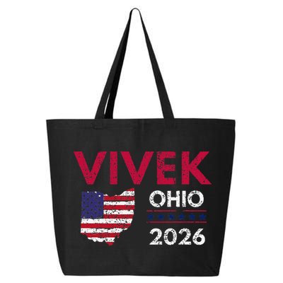 Vivek Ramaswamy Retro Grunge Vivek Governor Of Ohio 2026 25L Jumbo Tote
