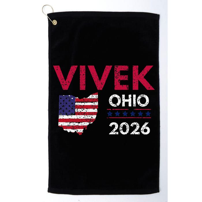 Vivek Ramaswamy Retro Grunge Vivek Governor Of Ohio 2026 Golf Towel