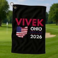 Vivek Ramaswamy Retro Grunge Vivek Governor Of Ohio 2026 Golf Towel