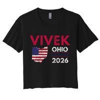 Vivek Ramaswamy Retro Grunge Vivek Governor Of Ohio 2026 Crop Top