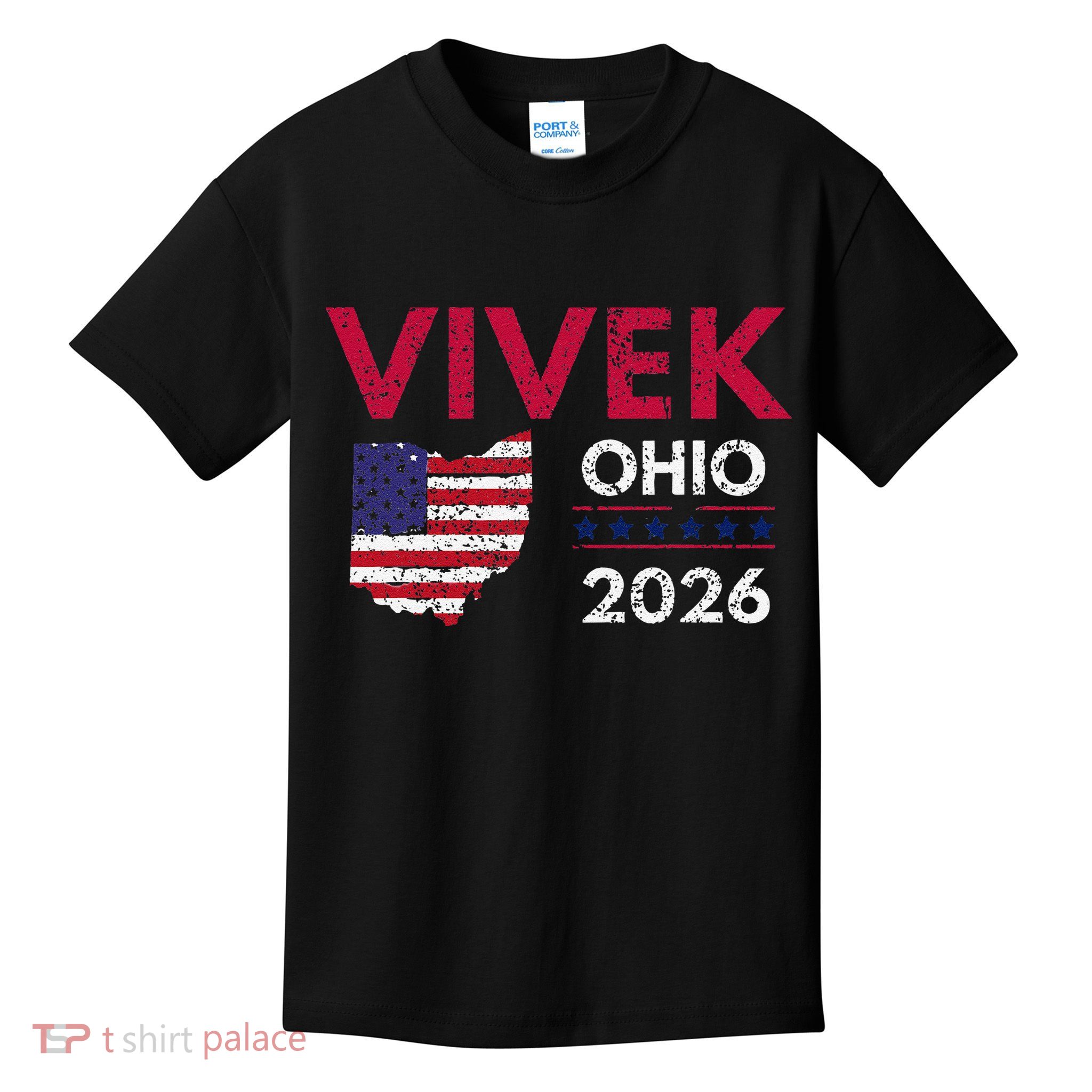 Vivek Ramaswamy Retro Grunge Vivek Governor Of Ohio 2026 Kids T-Shirt