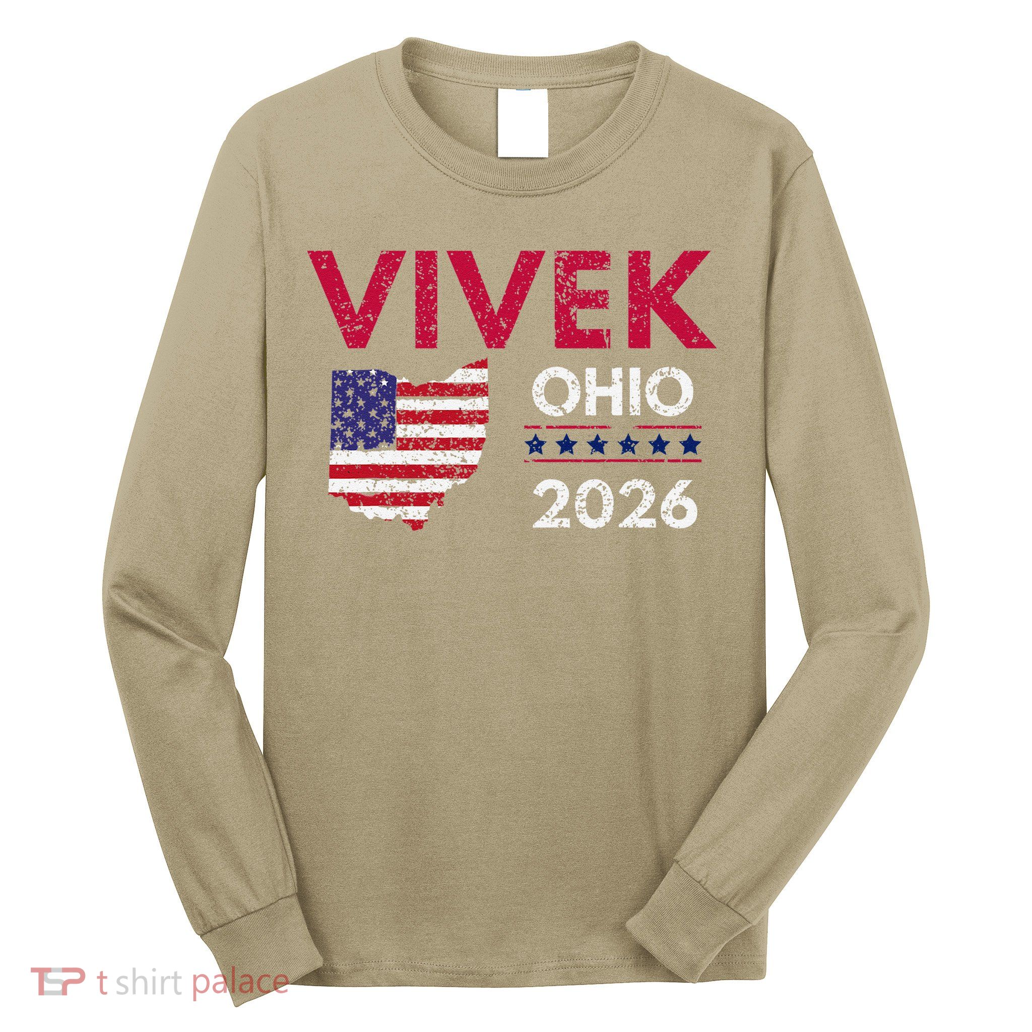 Vivek Ramaswamy Retro Grunge Vivek Governor Of Ohio 2026 Long Sleeve Shirt