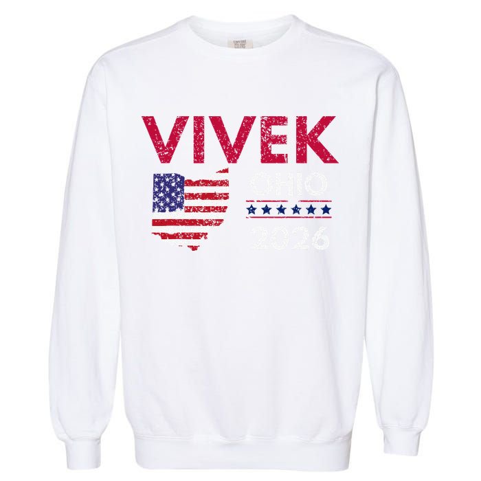 Vivek Ramaswamy Retro Grunge Vivek Governor Of Ohio 2026 Garment-Dyed Sweatshirt